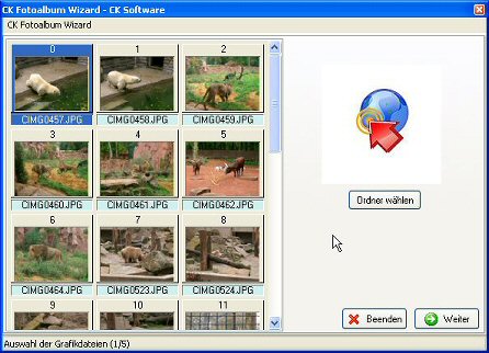 Screenshot vom Programm: CK FotoAlbum Wizard